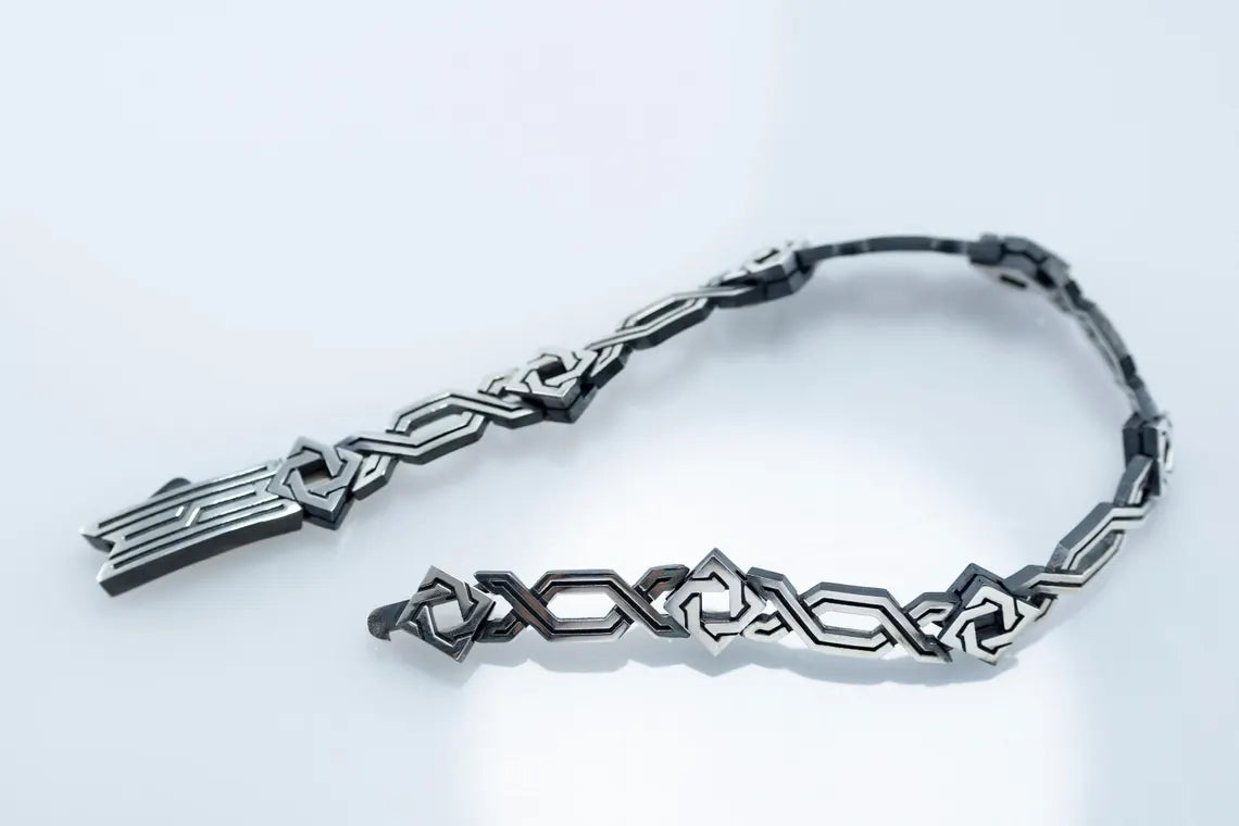 Solid sterling silver link bracelet