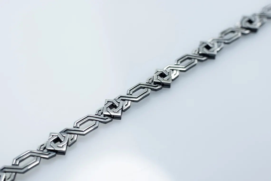 Oxidized sterling silver bracelet