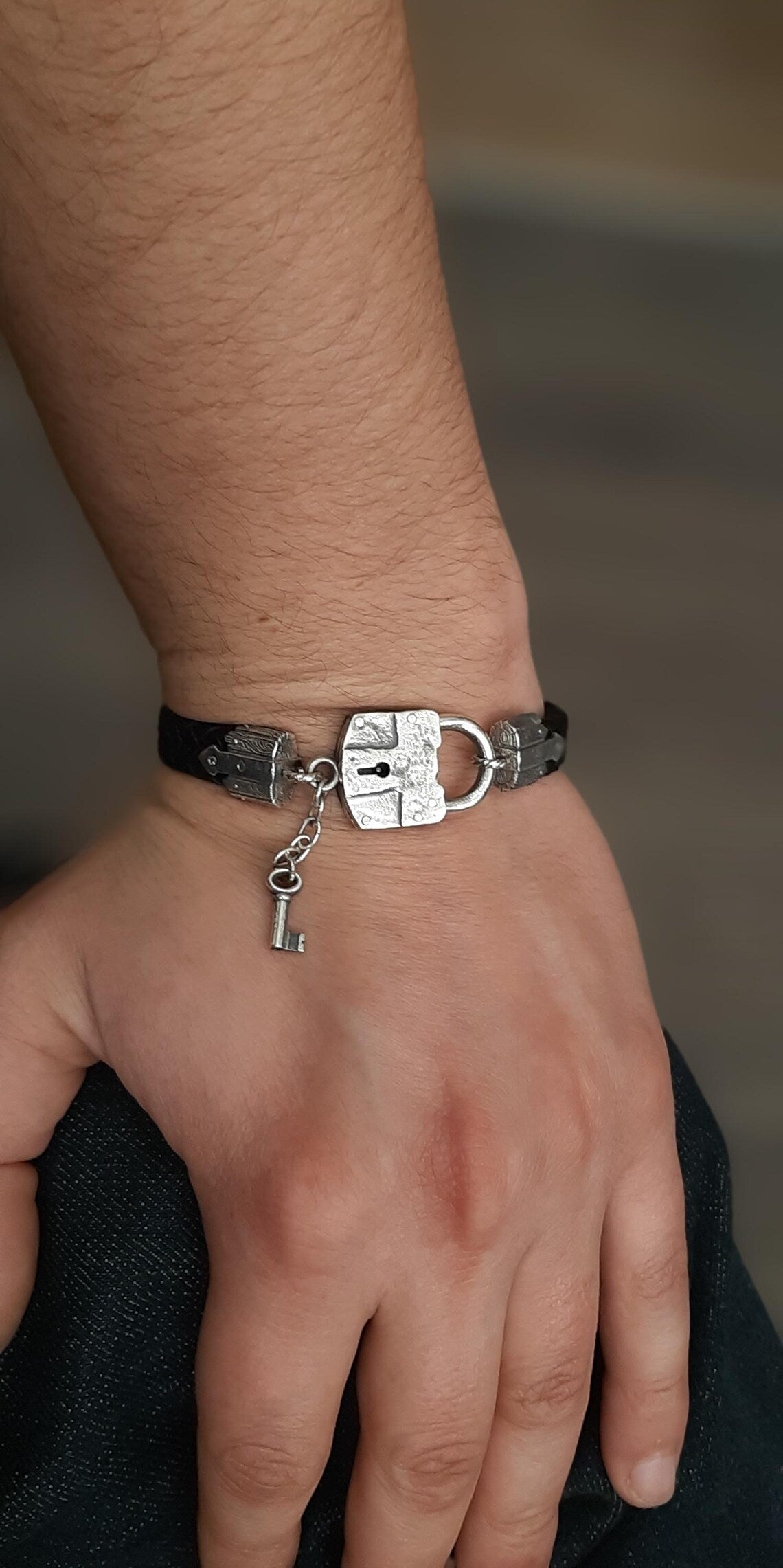Sterling silver key bracelet