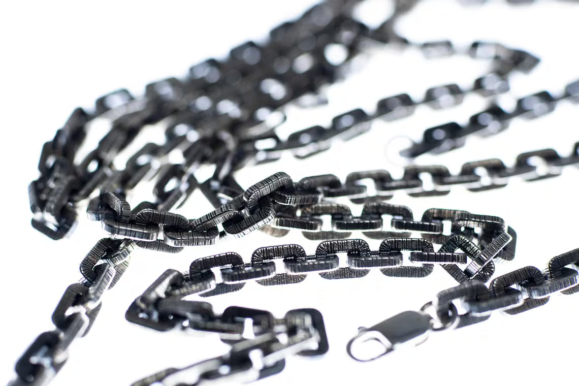 Oxidized Silver Box Chain Necklace product image 7