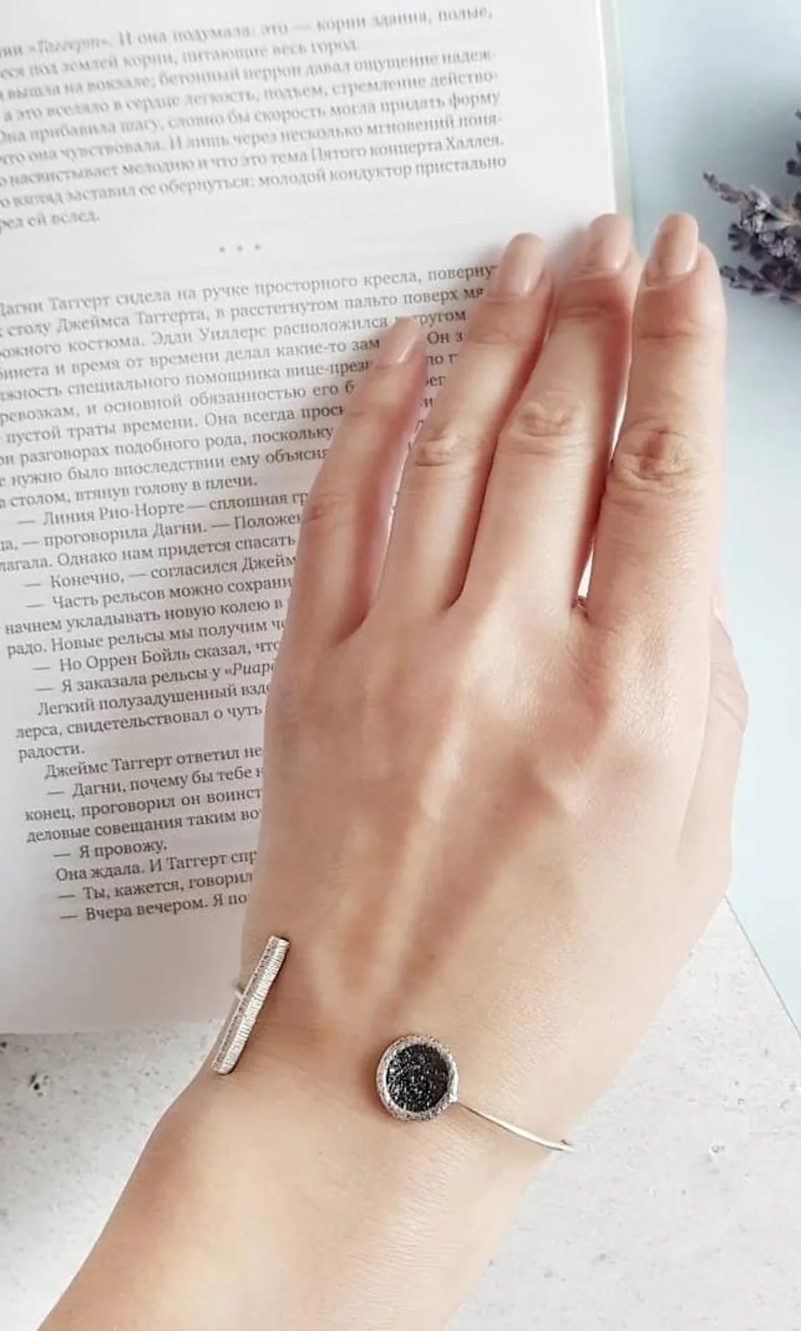 Minimalist silver cuff bracelet for women