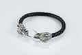 Sterling silver wolf cuff bracelet