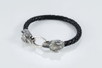 Sterling silver wolf cuff bracelet