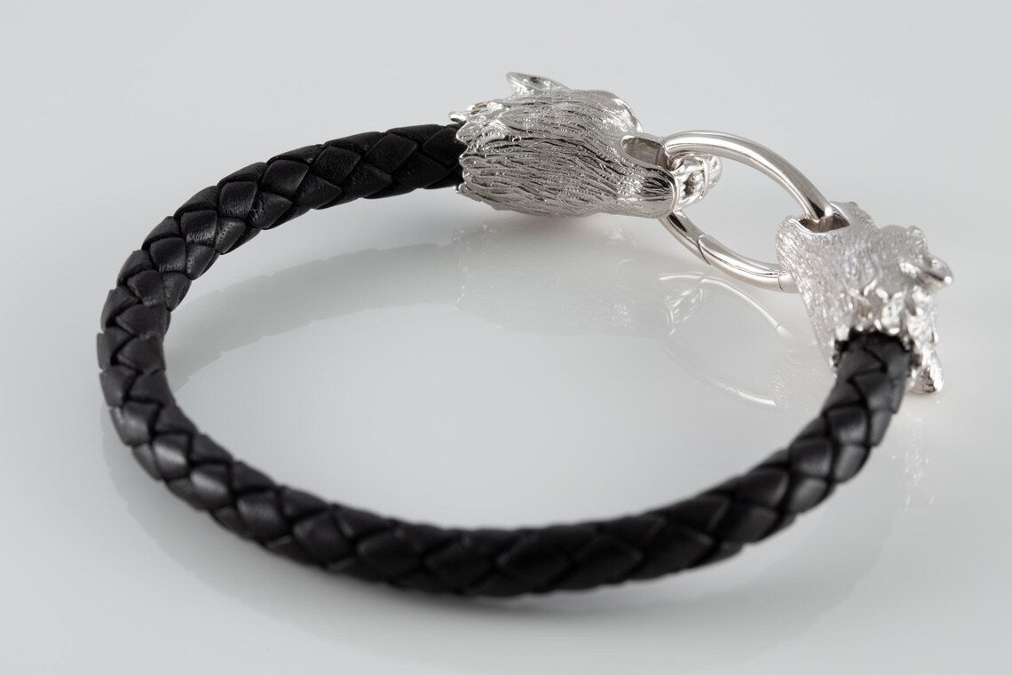 Mens Viking leather bracelet
