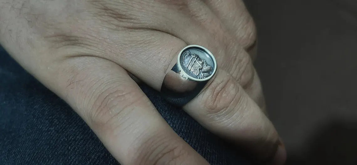 Bold handmade Armenian national hero jewelry ring