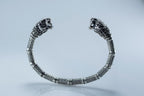 Sterling silver panther cuff bracelet