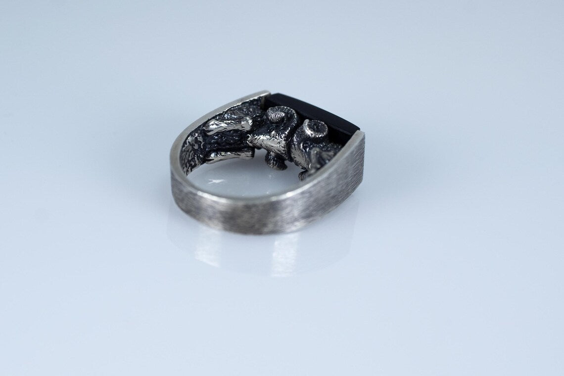 Handmade zodiac jewelry gift for him in solid sterling silver