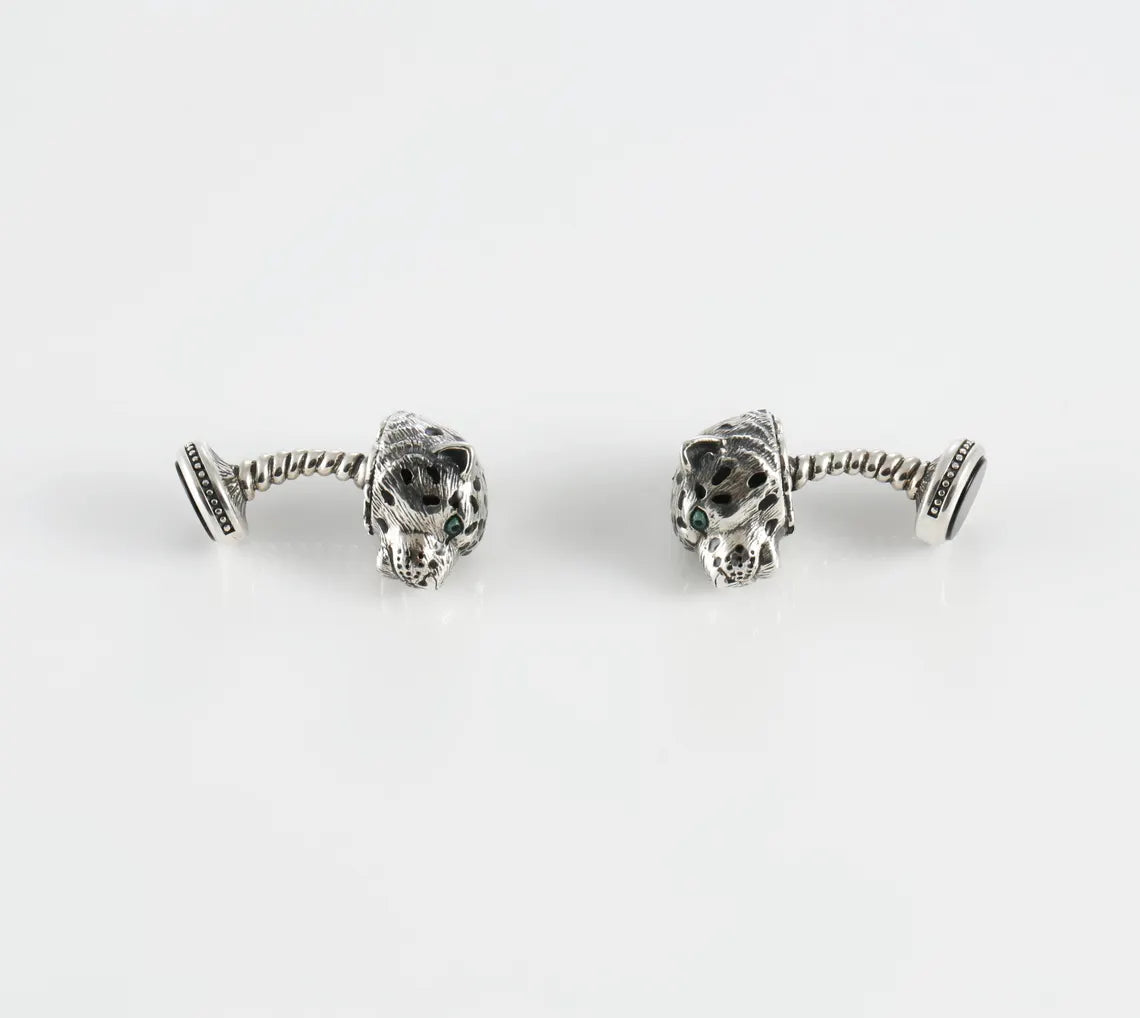 Leopard Head Silver Cufflinks product image 9