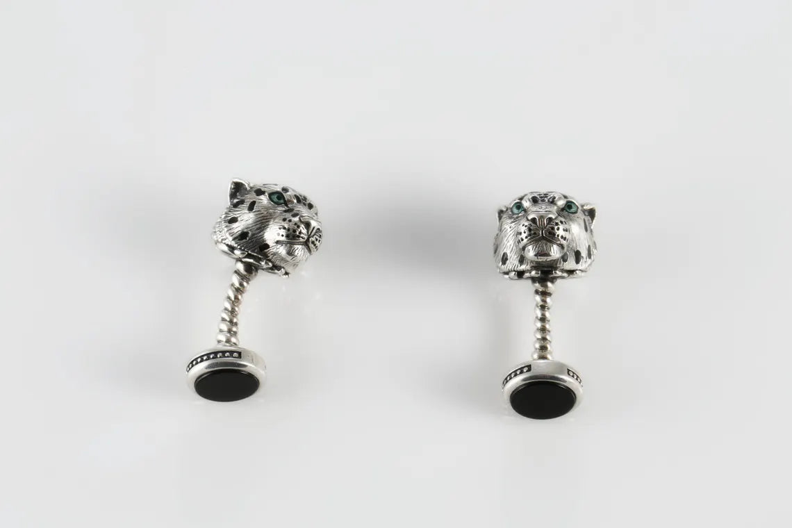 Leopard Head Silver Cufflinks product image 8