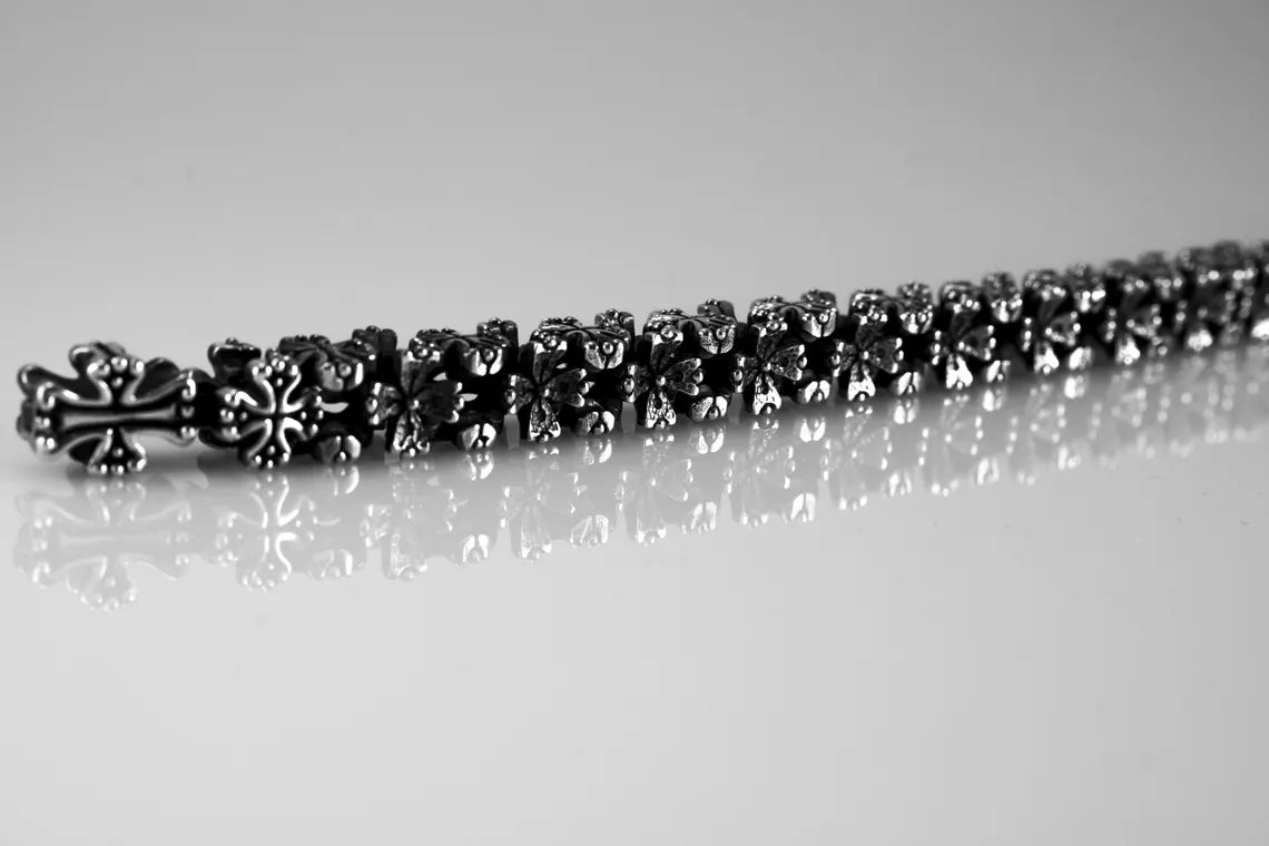 Heavy Gothic Cross Silver Bracelet product image 7