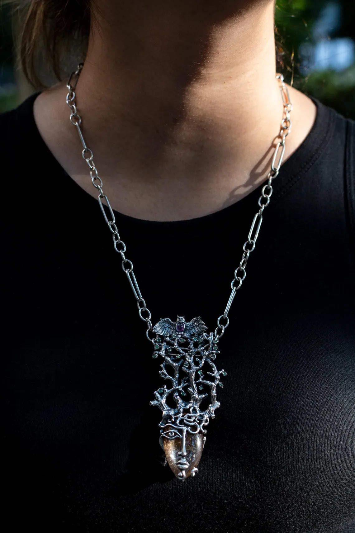 Nature inspired forest fairy necklace