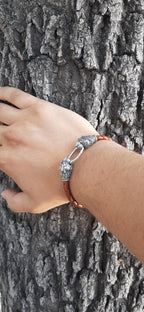 Sterling silver lion cuff bracelet