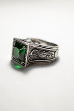 Gothic bird statement ring in solid 925 silver