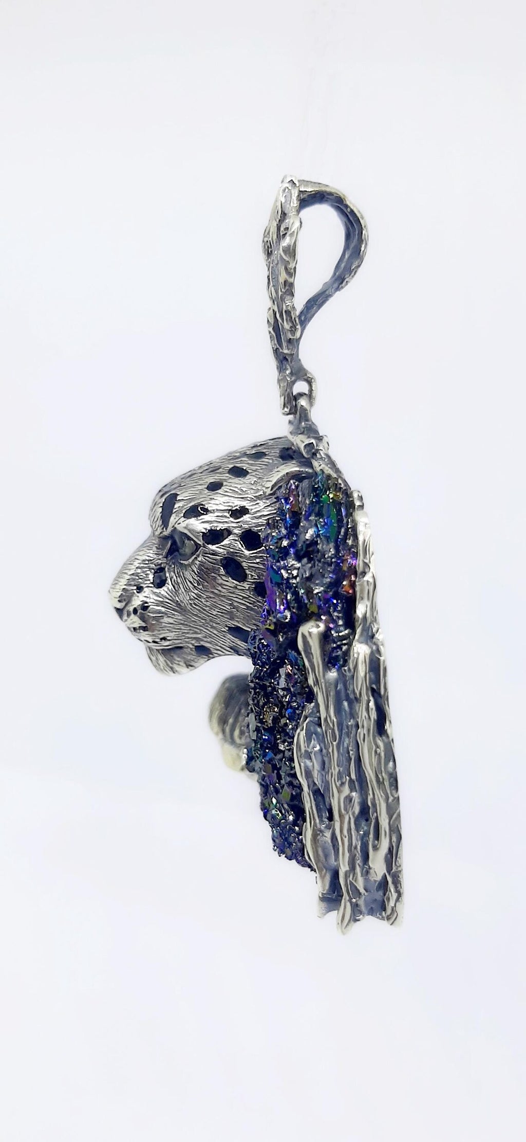 Snow leopard necklace for men