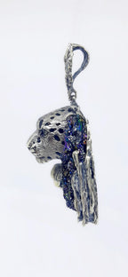 Snow leopard necklace for men