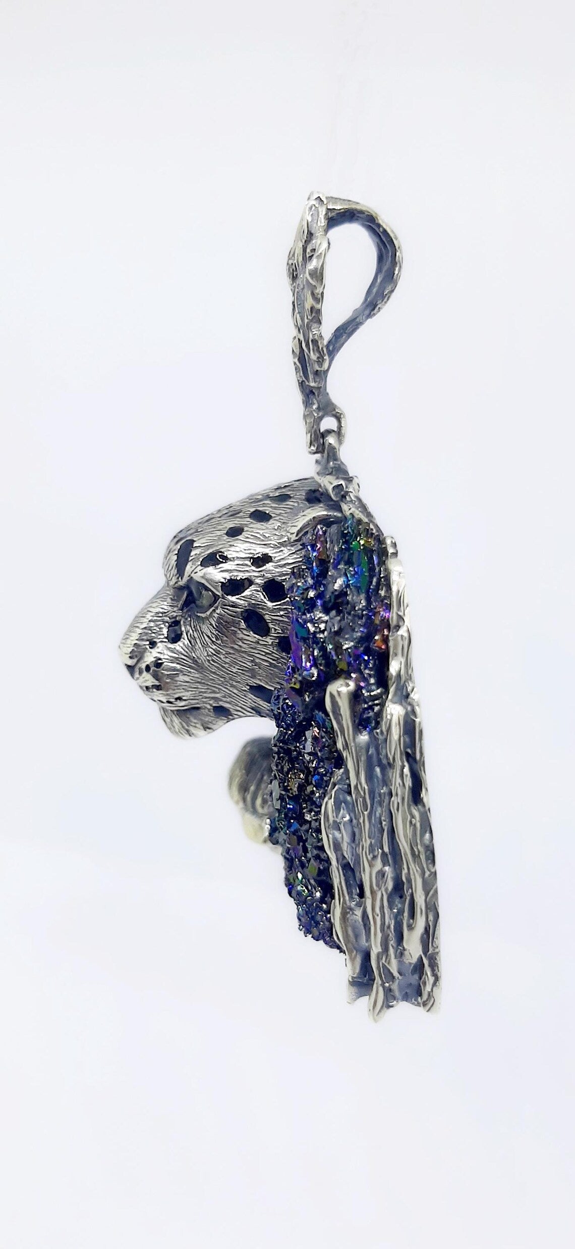 Snow leopard necklace for men