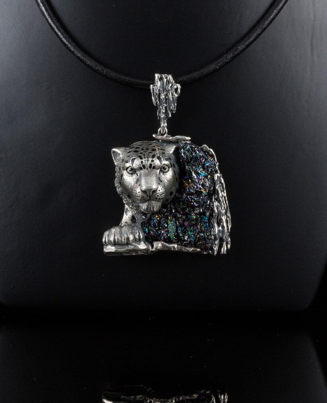 Rainbow carborundum pendant