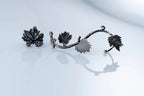 Handcrafted sterling silver vine leaf ear cuff botanical earrings