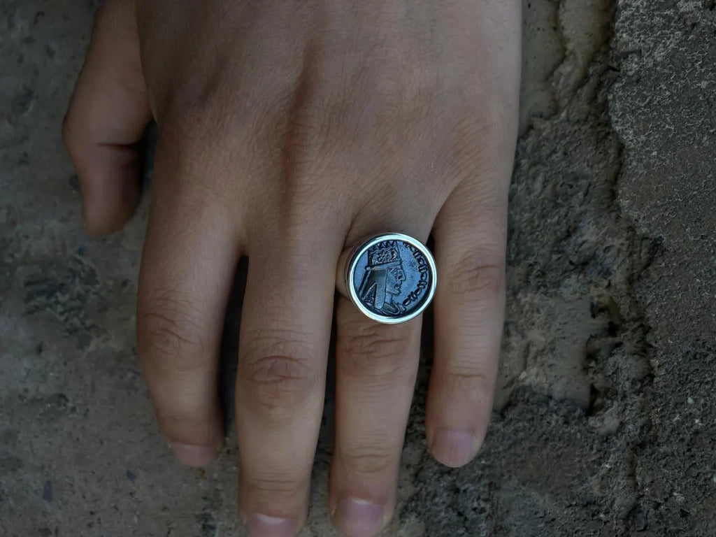 Ancient Armenian jewelry ring in sterling silver