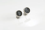 Leopard cufflinks with green enamel eyes