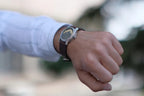Handmade Aries silver watch close-up