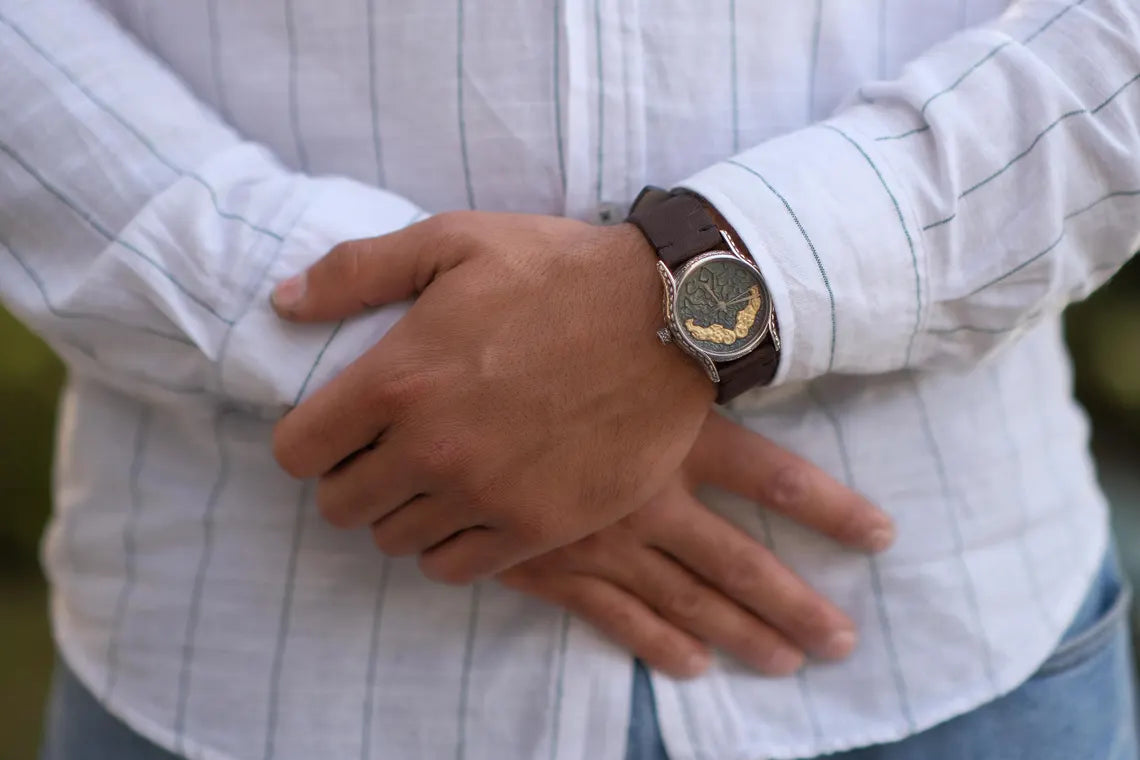 Luxury Aries zodiac wrist watch in sterling silver