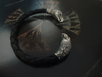 Braided leather eagle bracelet detail