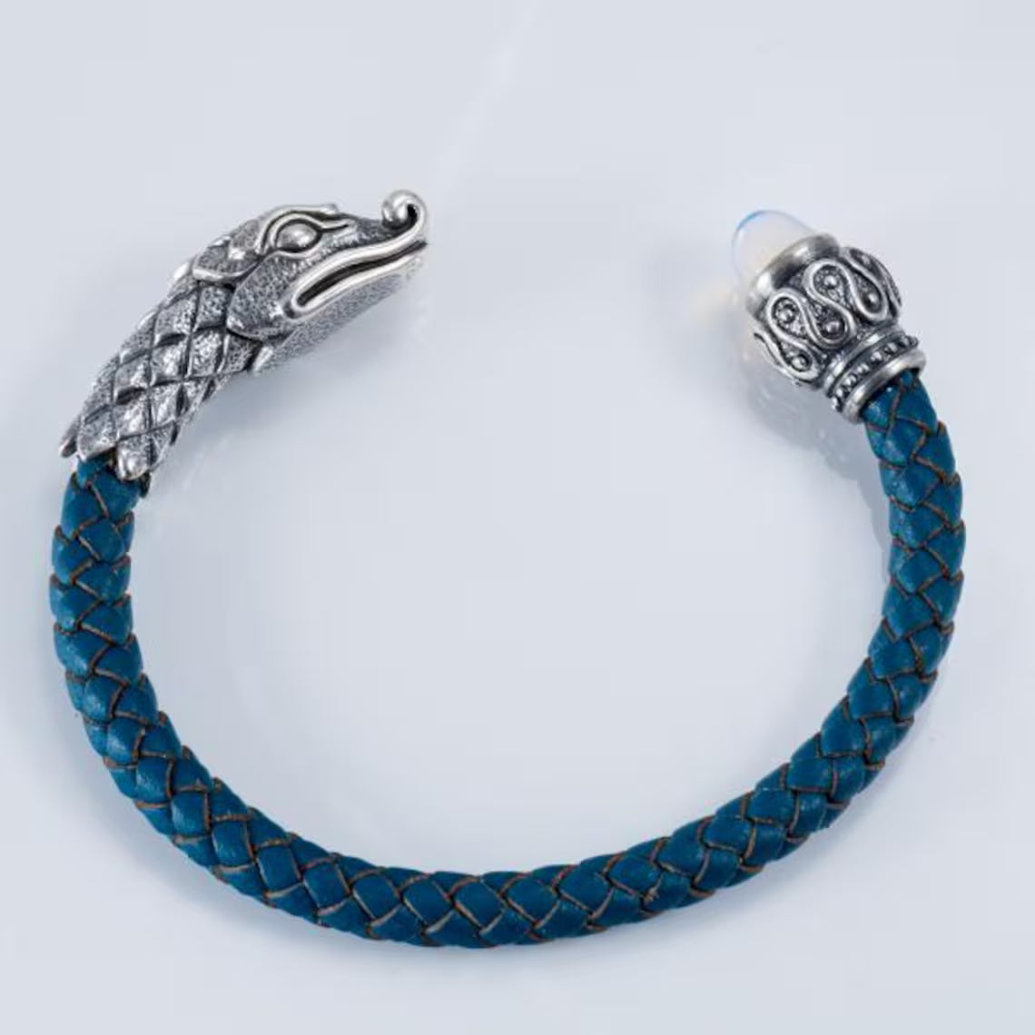 Sterling silver dragon head bracelet