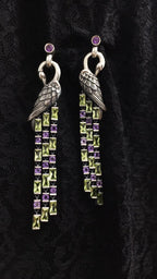 Mythical Firebird earrings close-up