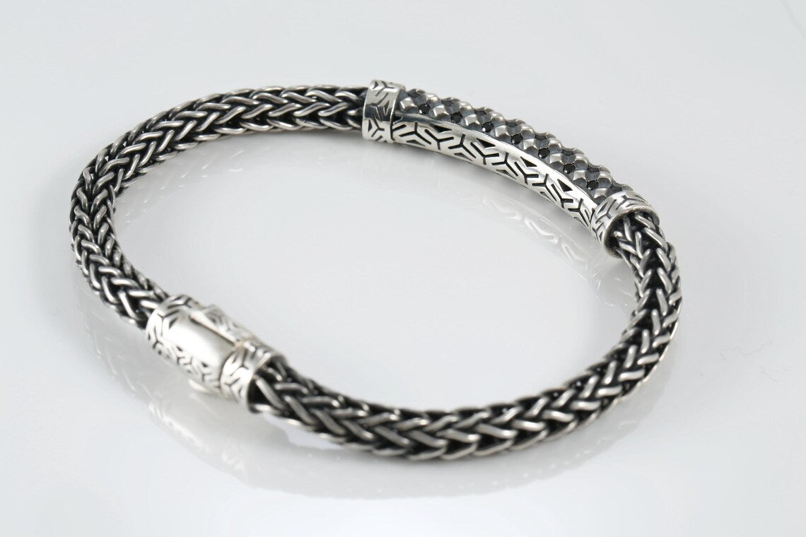 925 silver braided bracelet