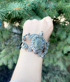 Moss agate turtle bracelet