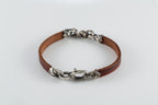 Braided leather bracelet for men
