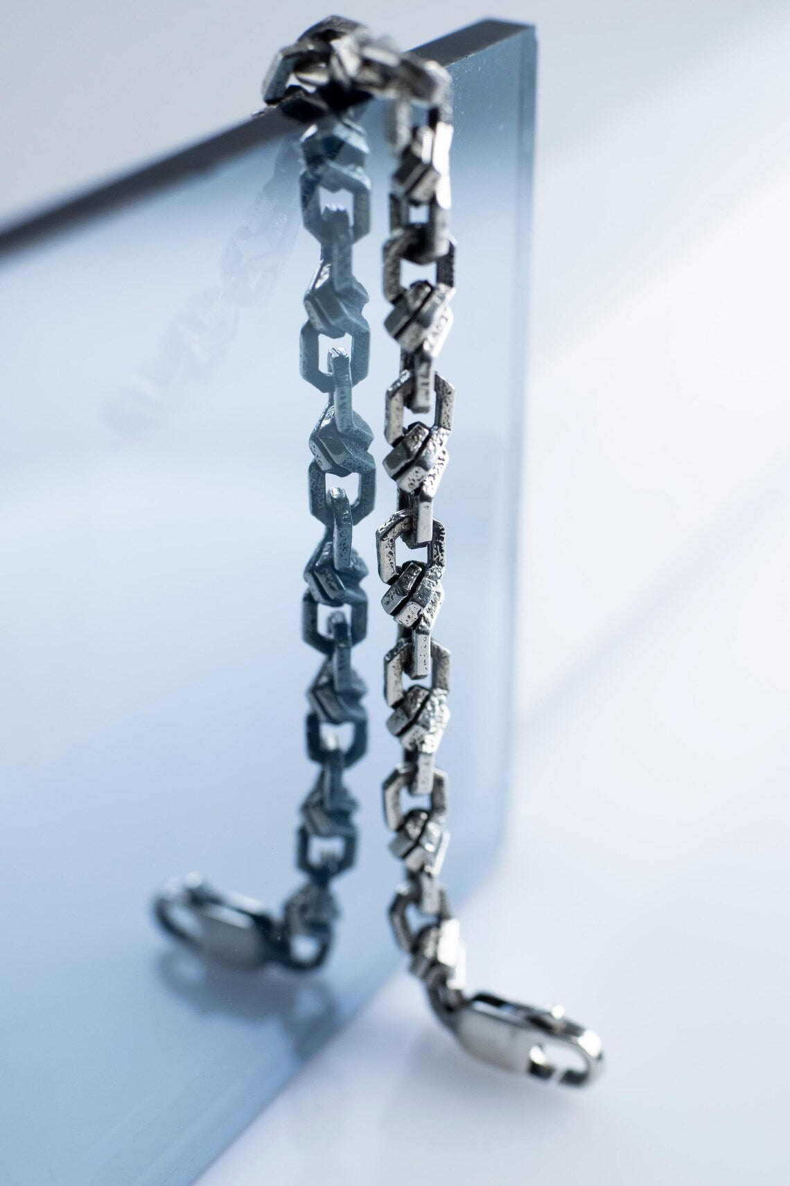 925 silver geometric link bracelet