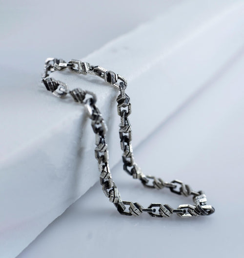 Sterling silver anchor chain bracelet for men
