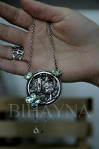 Nature inspired artisan silver pendant