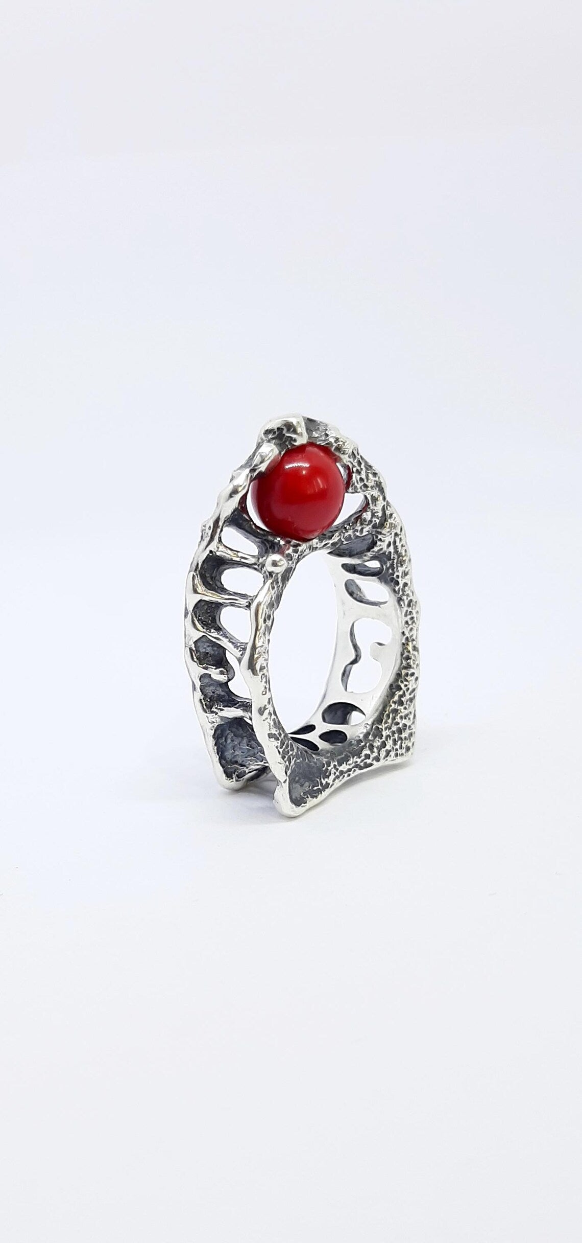 Organic double helix jewelry ring handcrafted design