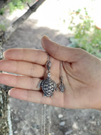 Handmade sterling silver sea turtle pendant