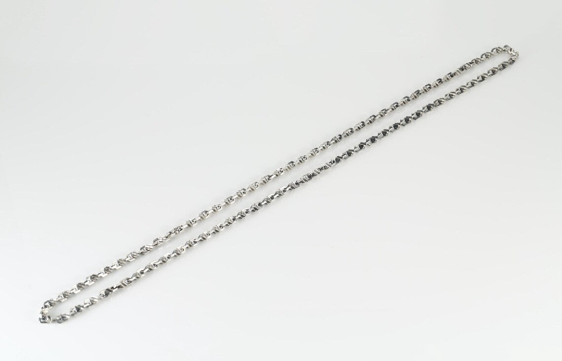 Unisex anchor cable chain in solid sterling silver