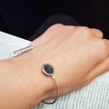 Sterling silver druzy cuff bracelet