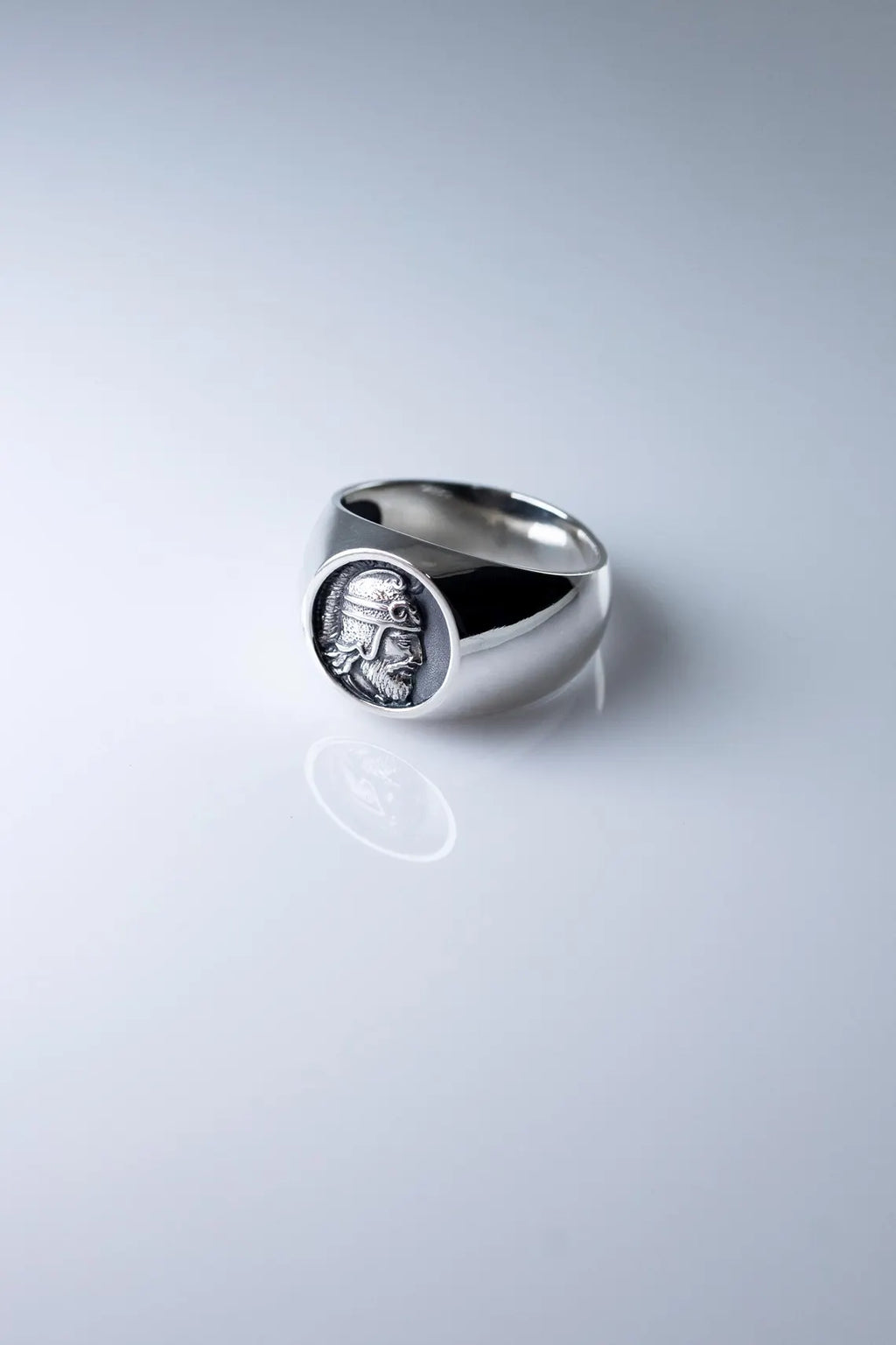 Handmade sterling silver Vardan Mamikonian warrior ring for men