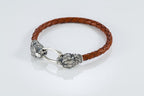 Mens lion head leather bracelet