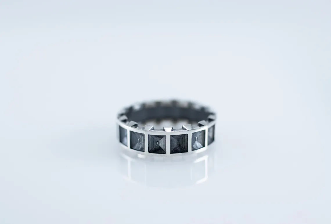 Modern 925 silver statement band for men