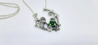 Botanical pendant with green cubic zirconia