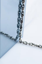 Minimalist mens sterling silver chain bracelet