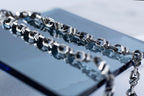 Oxidized silver anchor chain jewelry
