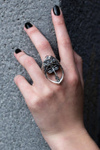 Two-Face Garnet Silver Ring