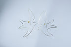 Sterling silver bird and pearl earrings detail