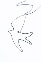 Bird and pearl sterling silver earrings