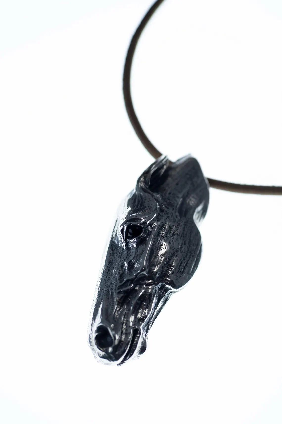 Silver horse head charm