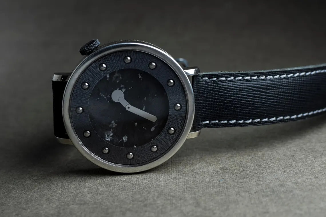 Artisan luxury men's watch handcrafted from sterling silver